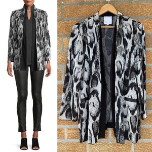 Misook "Snow Leopard" knit jacket Large